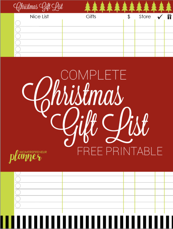 Complete Christmas Gift List