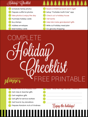 Complete Holiday Checklist
