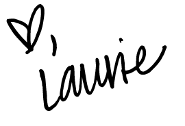 Laurie's Signature with her signature hand drawn heart