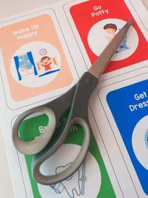 Use scissors to cut out your routine cards