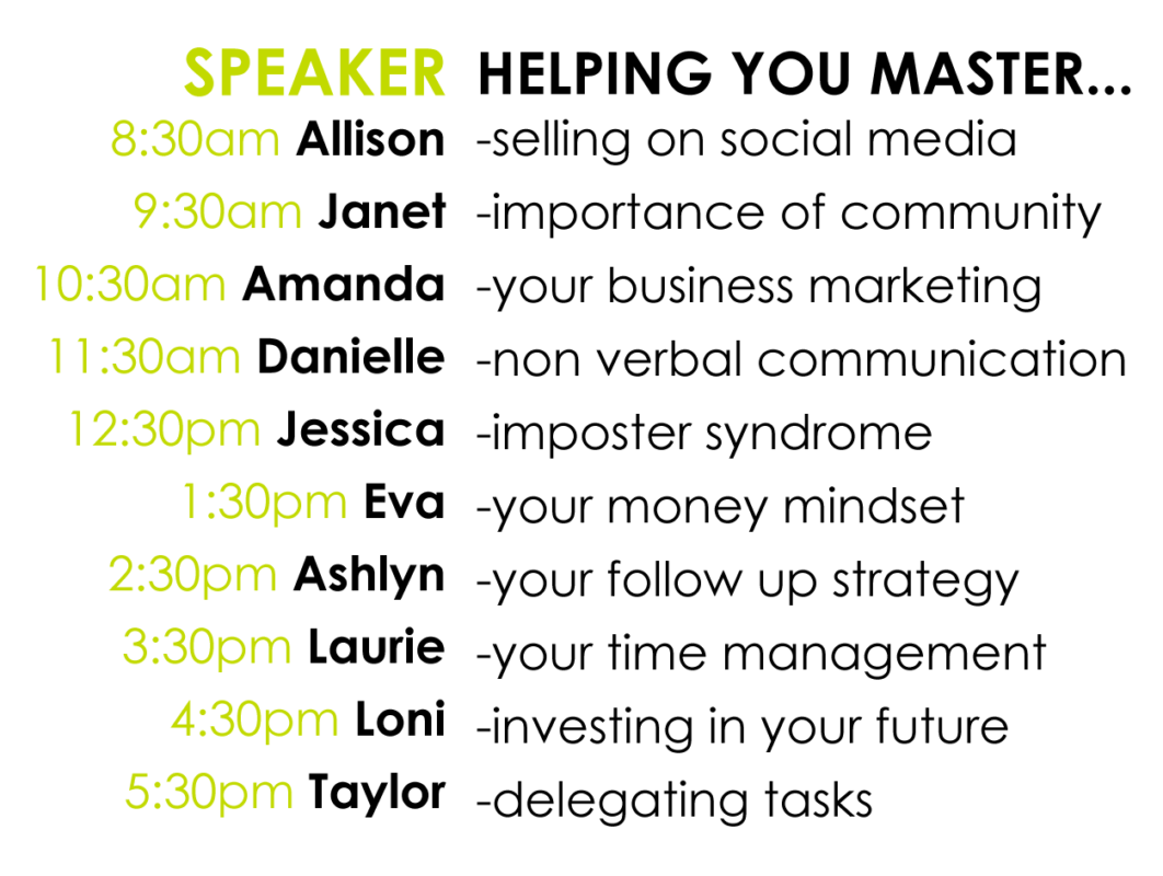 Momtrepreneur Mastery Summit 2022 Speaker Lineup